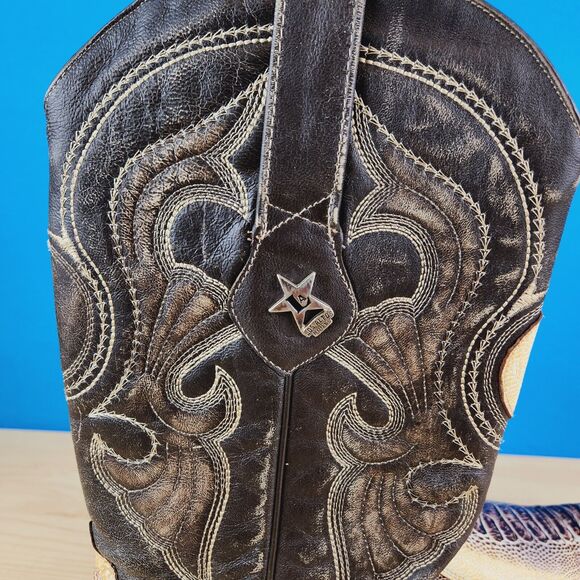 Los Altos Genuine Ostrich Leg 3X Toe Mens Size 8 Pointed toe Cowboy Boots 950549 - Picture 8 of 13